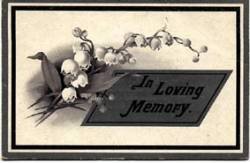 front of mourning card
